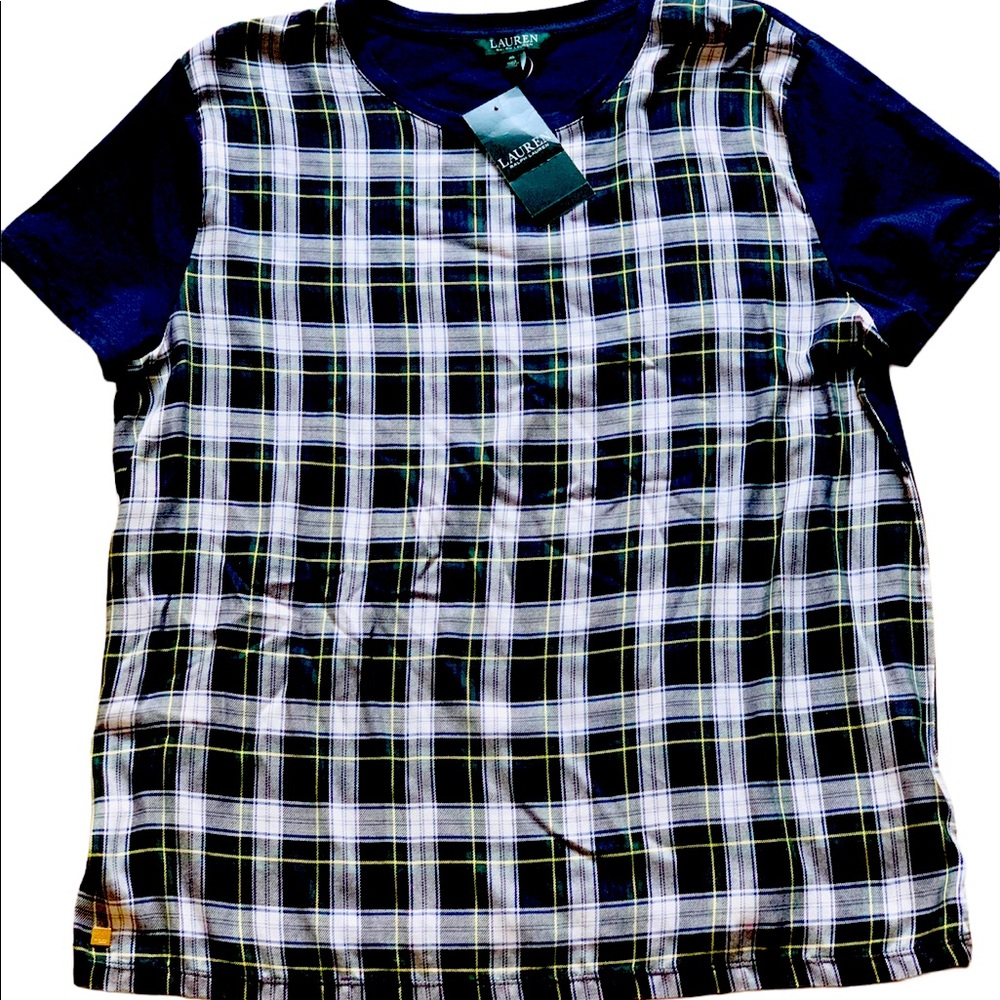 NWT Ralph Lauren Plaid T-shirt Sz XL